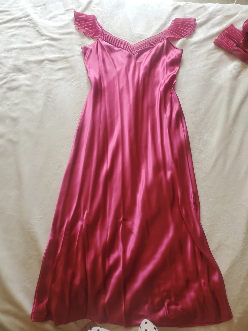 Vintage Silk Robe Set XL Valerie Stevens Pink 90s Boudoir Lingerie Lounge - Picture 8 of 16